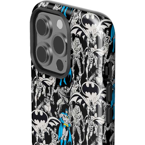 DC Comics Batman Characters Action Poses Print iPhone 15 Pro Impact Case